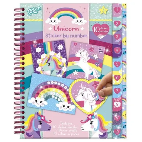 Set creativ cu abtibilduri cu unicorni, lipeste pe numere