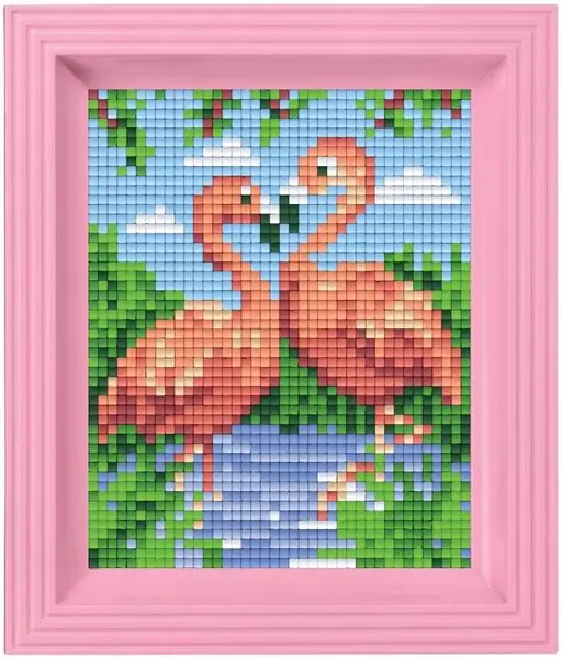 Set creativ cu cadrul și pixel Pixelhobby Classic - Flamingo