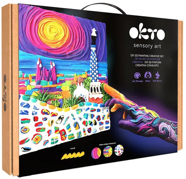 Set creativ cu plastilină Okto - Creați o imagine 3D, Parcul Güell, Barcelona