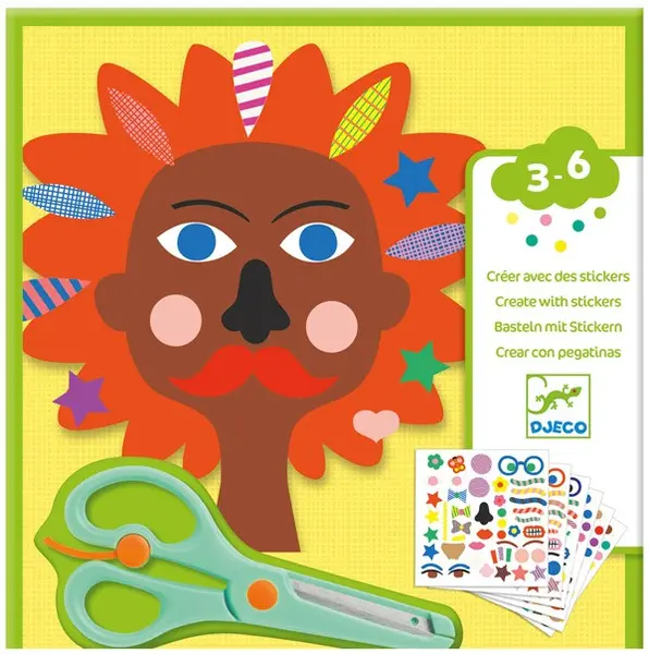 Set creativ cu stickere Djeco - Coafuri