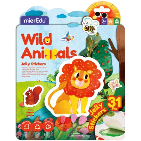 Set creativ cu stickere moi reutilizabile , Animale salbatice