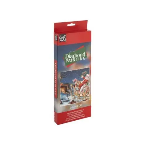 Set creativ cu tematica Craciun, Diamond Painting, Mos Craciun, 30 x 40 cm