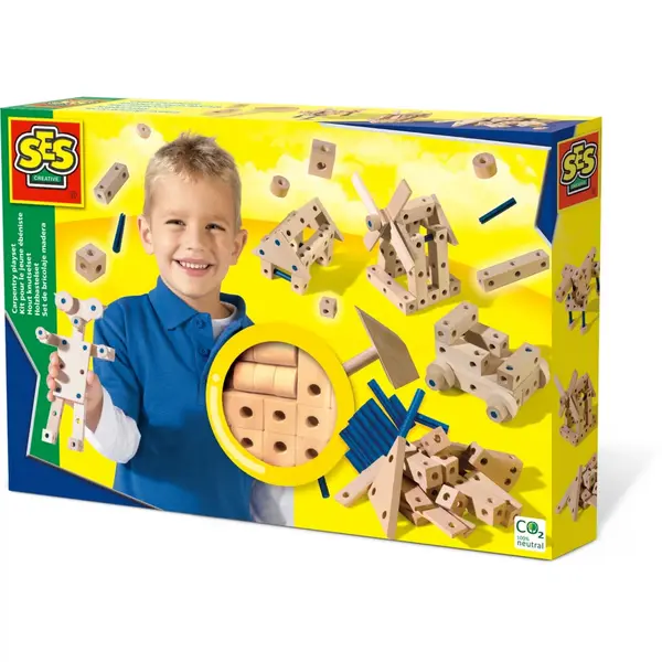Set creativ de constructie din lemn - Set tamplarie