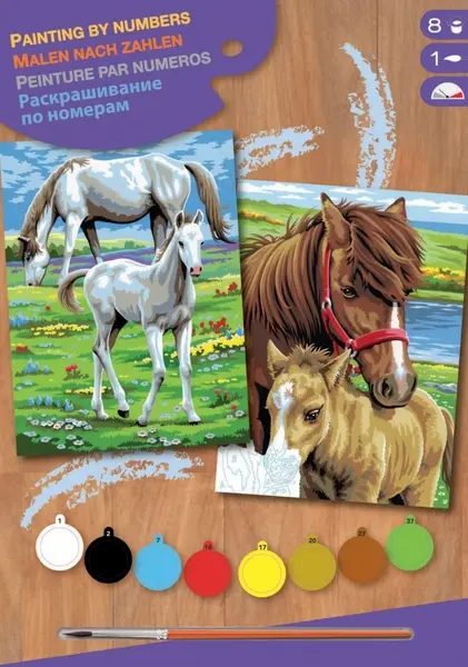 Set creativ de desen KSG Crafts - Doua imagini, Cai