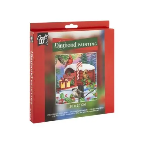 Set creativ diamond painting, cu tematica de Craciun, Casuta postala