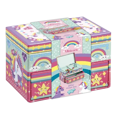 Set creativ DIY Decoreaza propria cutie de bijuterii cu unicorni