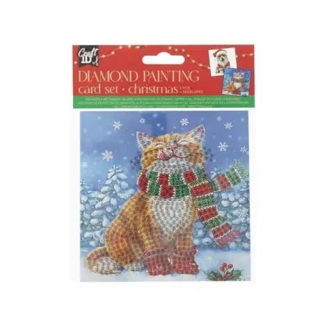 Set creativ DIY, felicitari de Craciun, pisicuta si catel