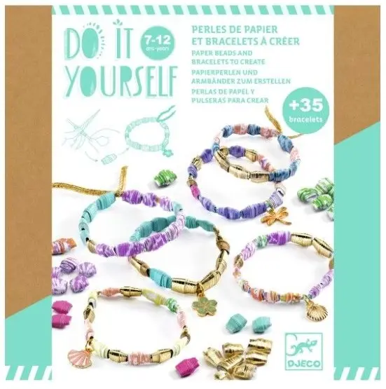Set creativ Djeco - bratari DIY, Elegant si Auriu
