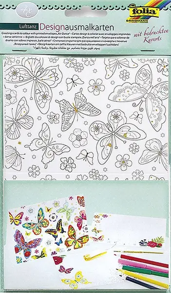 Set creativ felicitari si plicuri Folia - Fluturi
