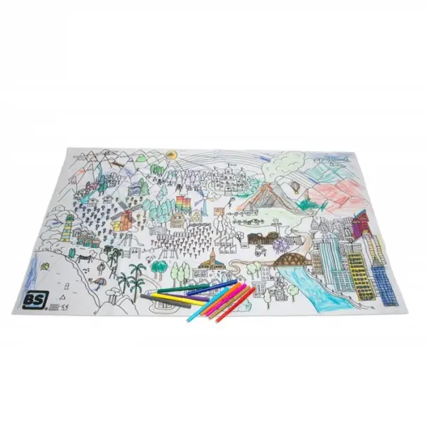 Set creativ gigant de colorat cu 12 carioci lavabile,+3 ani