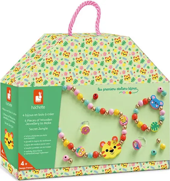 Set creativ Janod - Bijuterii DIY, 4 piese, junglă