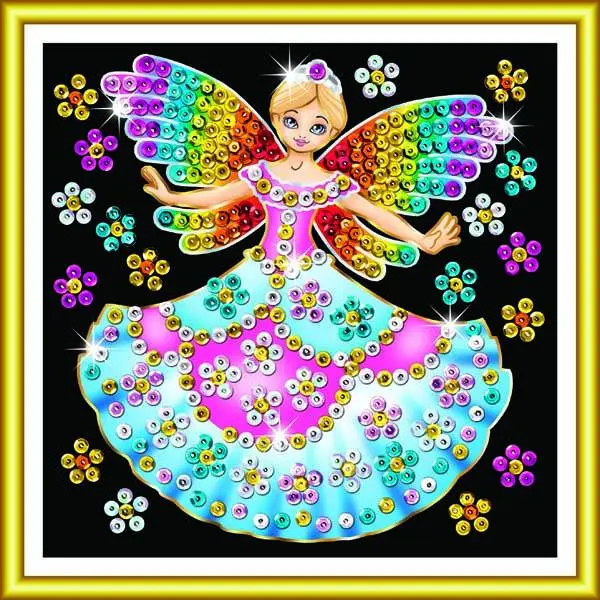 Set creativ KSG Crafts Sequin Art - Arta cu paiete pentru 60 de minute, Zana