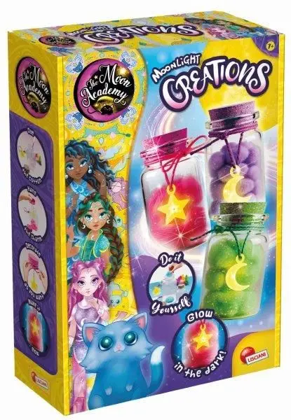 Set creativ Lisciani - Borcane luminoase în întuneric cu lună și stele