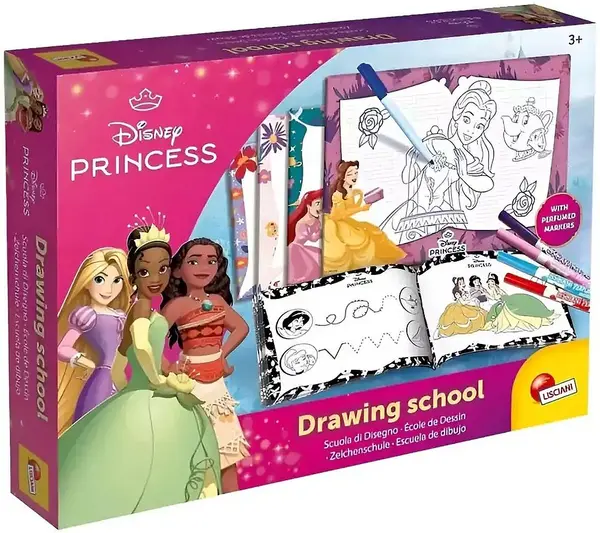 Set creativ Lisciani - Disney Princess, cu 4 mini tablouri