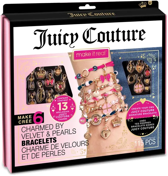 Set creativ Make it Real - Juicy Couture, bratari de catifea cu perle