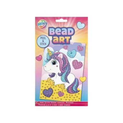 Set creativ, Mozaic cu margele Dezlipeste si lipeste, Bead Art, unicorn, A5
