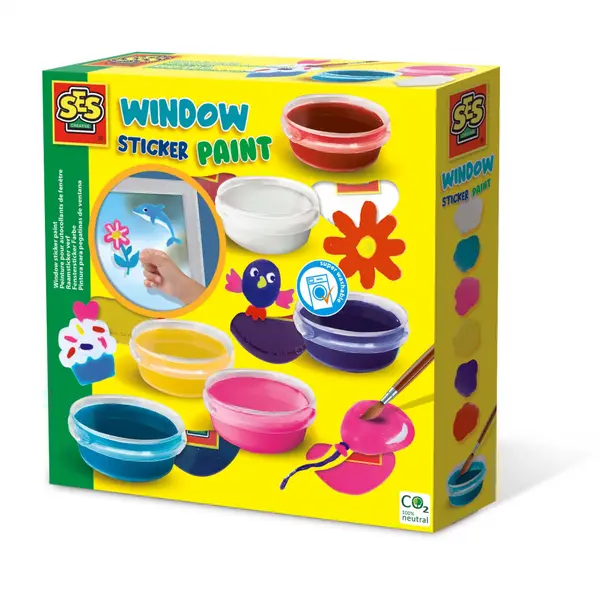 Set creativ pentru copii acuarele pentru ferestre stickere,+6 ani