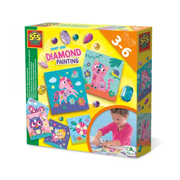 Set creativ pentru copii cu diamante autocolante, 3-6 ani