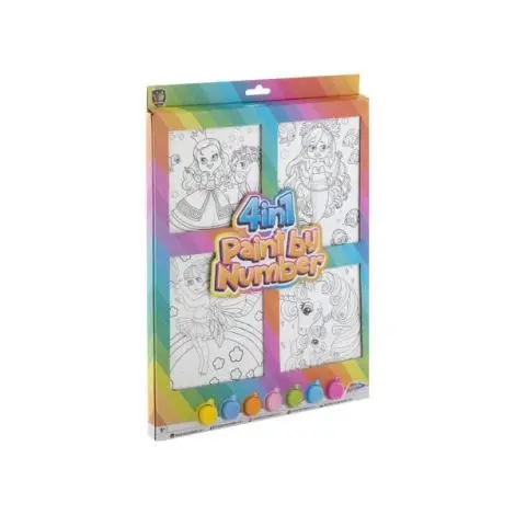 Set creativ Picteaza pe numere pentru fete, 4 in 1