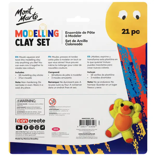 Set creativ - Plastilina cu forme incluse, 21 piese | Mont Marte