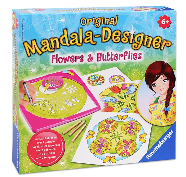 Set creativ Ravensburger - Mandala Designer - Flori și fluturi