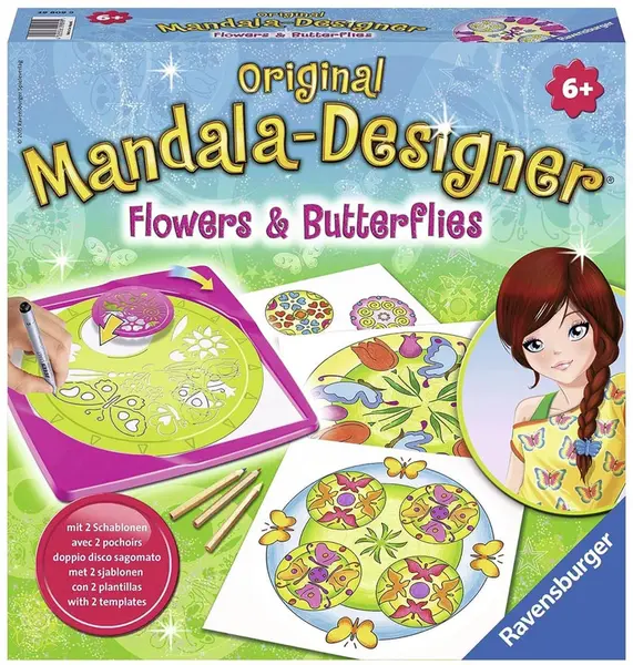 Set creativ Ravensburger - Mandala Designer, Flori și fluturi