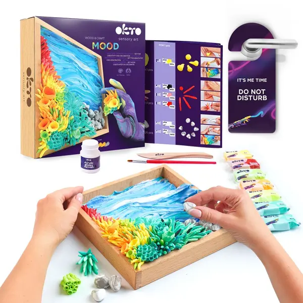 Set creativ - Sensory Art - Modelling clay 3D Wood&Craft Ocean Calm | Okto Clay
