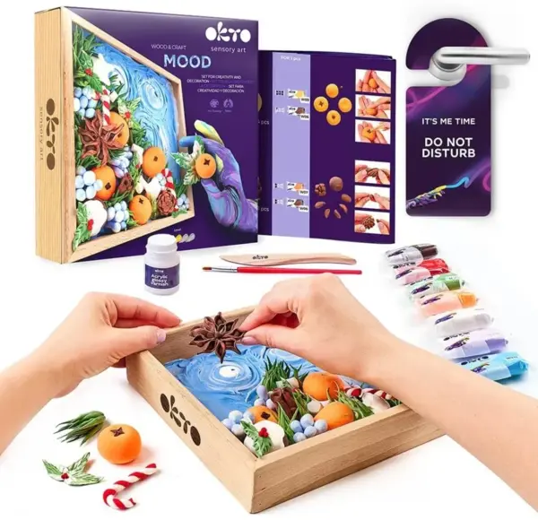 Set creativ - Sensory Art - Wood & Craft Succulents - Joy | Okto Clay