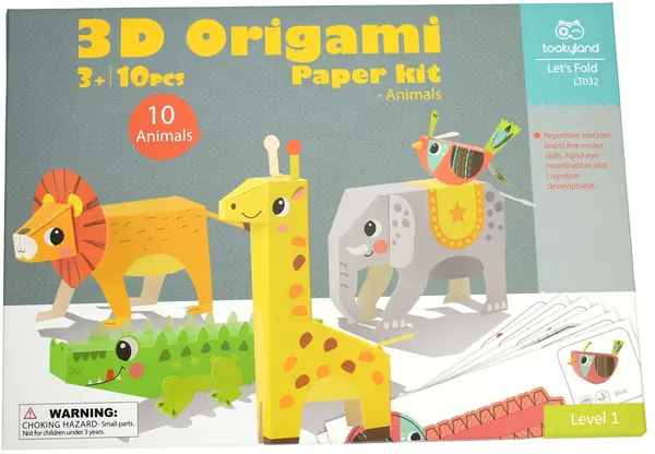 Set creativ Tooky Land - Animale 3D din hârtie