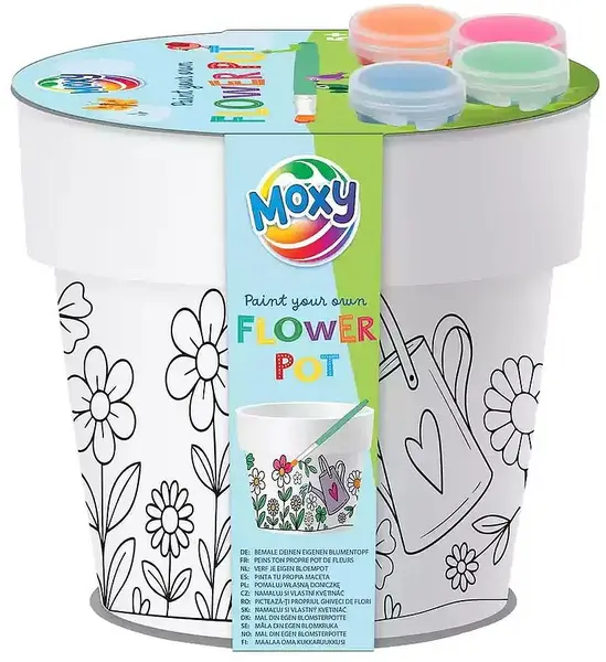 Set creativ Totum - Colorează-ți singur ghiveciul, flori
