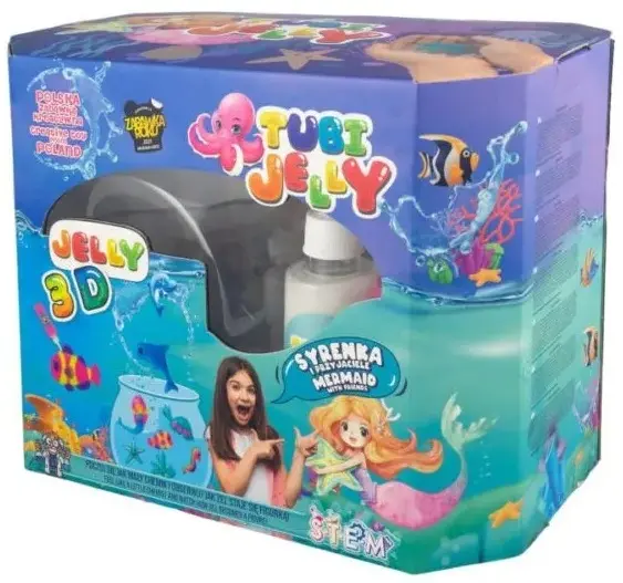 Set creativ - Tubi Jelly, Sirenă, cu 8 culori de gel și acvariu