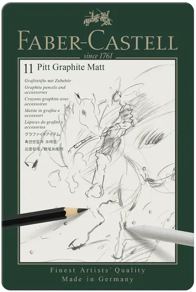 Set creioane grafit Faber-Castell Pitt - Mat, 11 piese