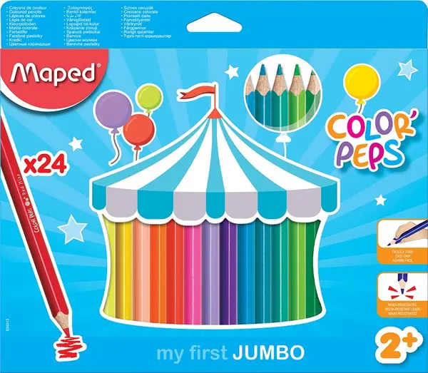 Set creioane Maped Color Peps - My First Jumbo, 24 culori