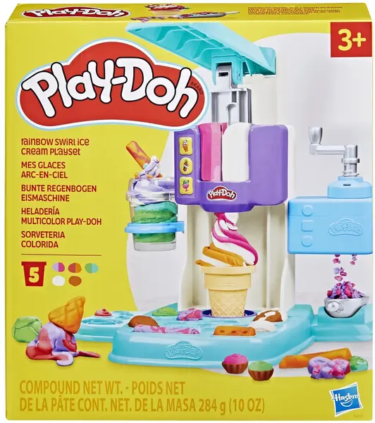 Set cu plastilină Play-Doh - Rainbow Swirl Ice Cream
