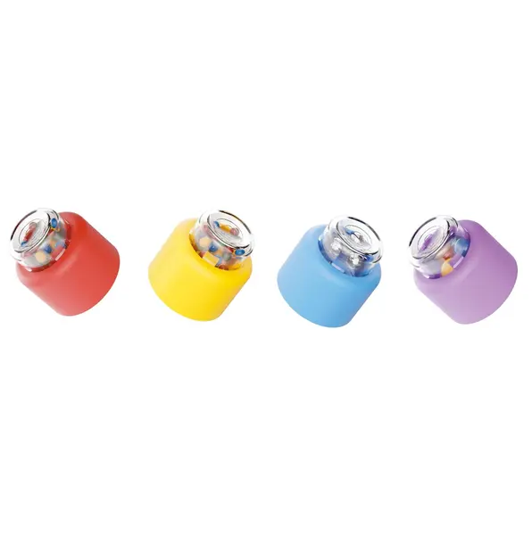 Set cuburi cu bile zornaitoare Quercetti Momy Soft Happy Sound 4 piese