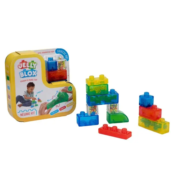 Set cuburi elastice de constructie Jelly Box 11 piese