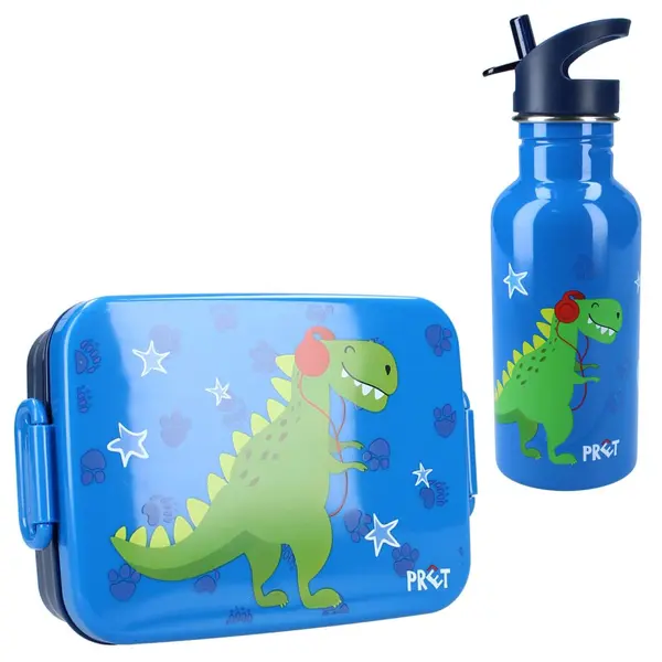 Set cutie alimente 16x13x5 cm si bidon inox 500 ml blue