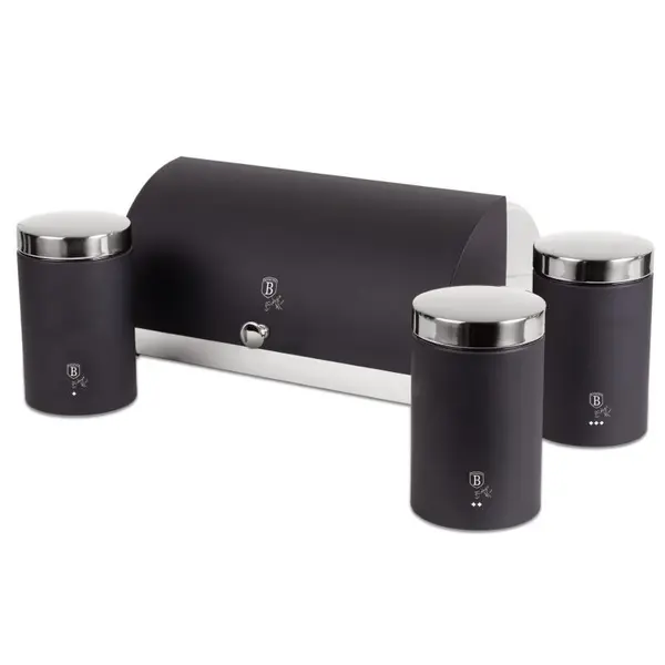 Set cutie de paine si recipiente Matte Black Berlinger Haus BH 6733