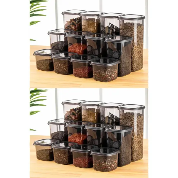 Set cutii de depozitare, 24 bucati Byzan Crates Antracit 10x10x24.5 cm