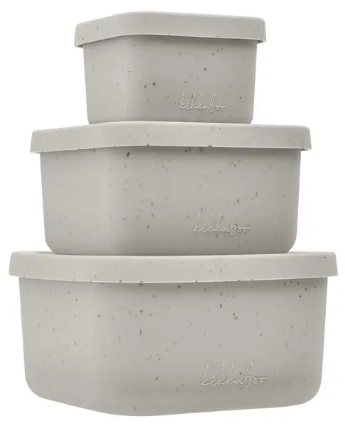 Set cutii pentru mâncare KikkaBoo Platinum Silicone - Sand, 3 buc