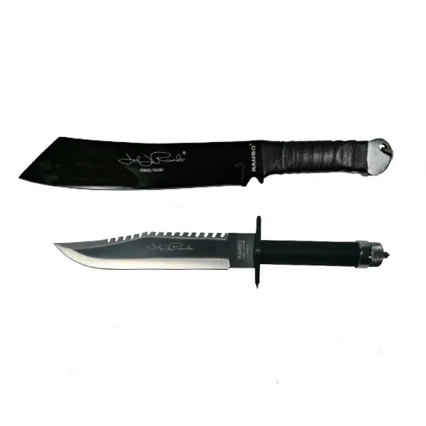 Set Cutit de vanatoare,40 cm si Maceta Rambo 56,5 cm, DEPOX , Teaca inclusa