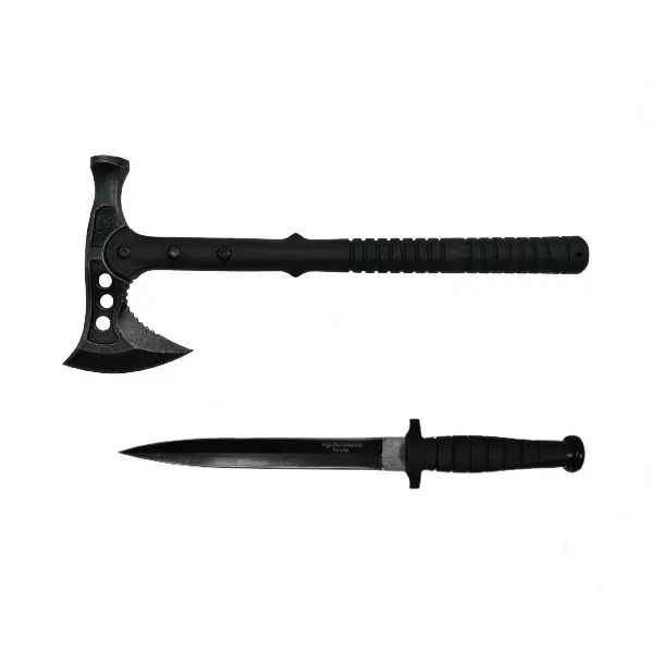 Set Cutit de vanatoare cu doua taisuri si Topor Survivor, DEPOX , otel inoxidabil