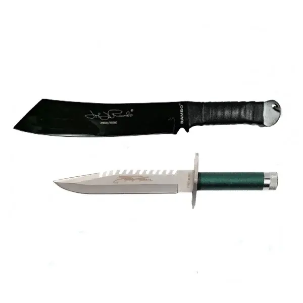Set Cutit de vanatoare First Blood si Maceta Rambo, DEPOX , Teaca inclusa