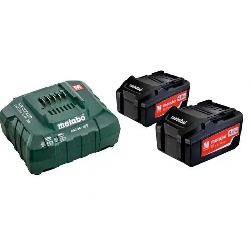 Set de 2 baterii 18V Li-Power 4.0Ah cu incarcator ASC 30-36V Metabo