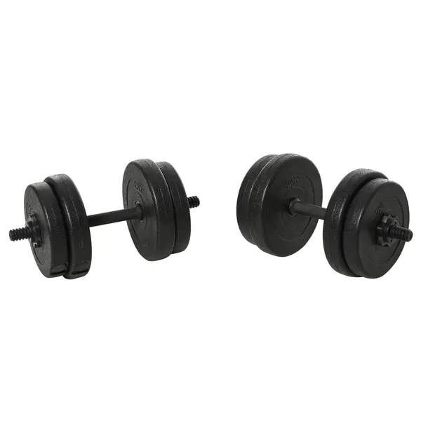 Set de 2 Gantere cu Discuri 18Kg HOMCOM | Aosom Romania
