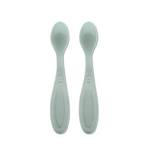 Set de 2 lingurite Lorelli My Friend, margine rotunjita, 6 luni+, Verde