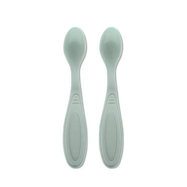 Set de 2 lingurite My Friend Iceberg Green cu margine rotunjita 6 luni+
