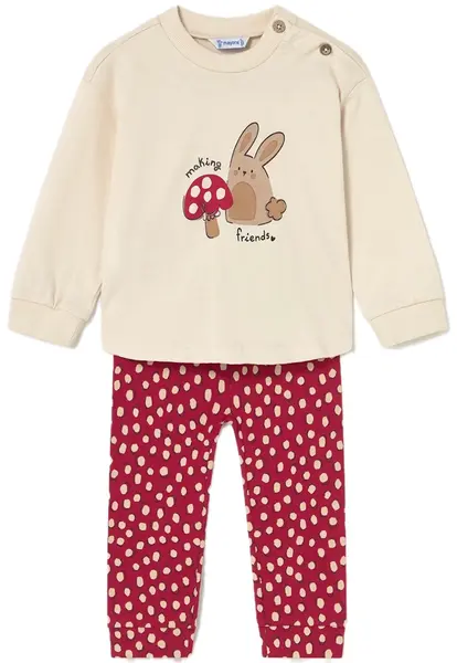 Set de 2 piese Mayoral - Bluză și colanți, roșii , oversize, 12 luni