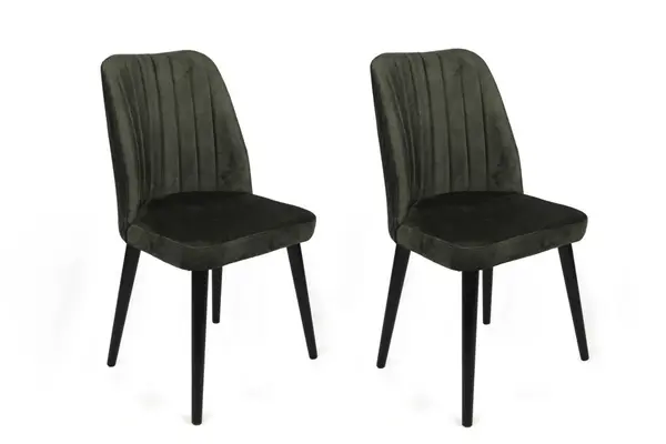 Set de 2 scaune Alfa-432, Kaki- Negru