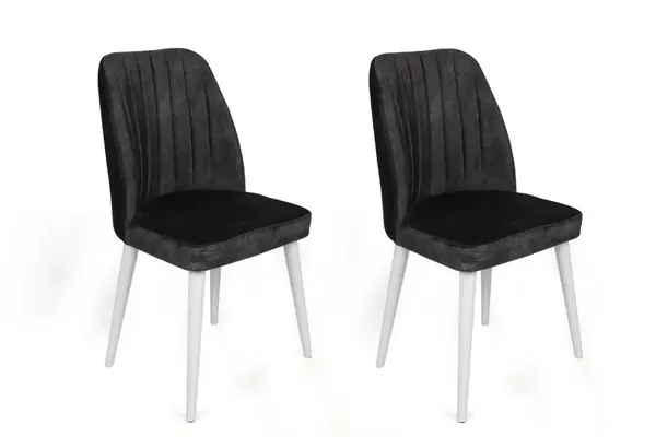 Set de 2 scaune Alfa-497, Antracit- Alb